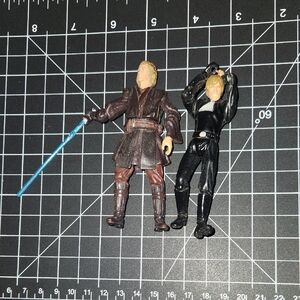 Star Wars Luke Skywalker & Anakin Action Figures - Brown, Black 2003, 2004.